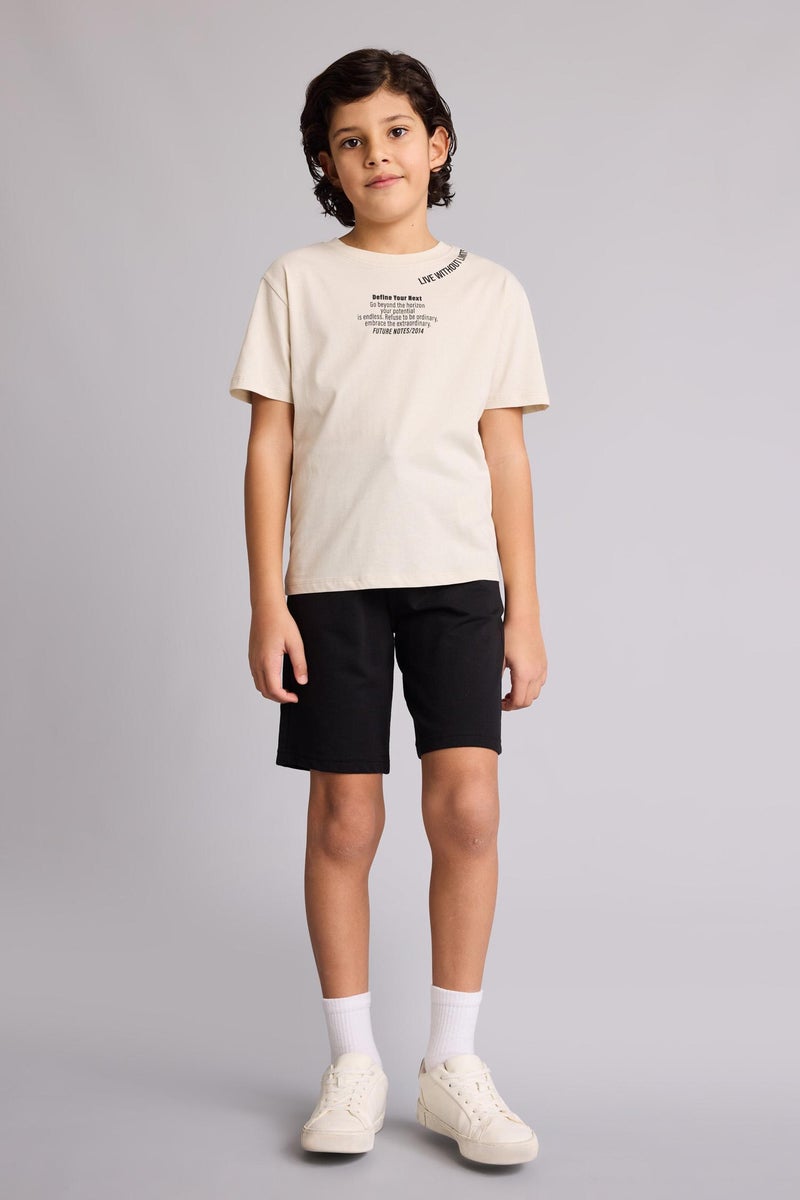 DeFacto Beige Boy New Regular Fit Printed Short Sleeve T-Shirt Casual - Image 2